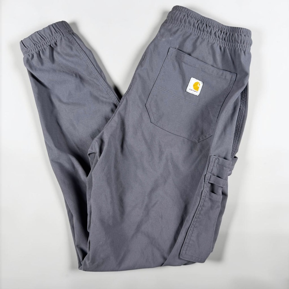 Carhartt Jogger Scrub Pant Gray Pewter Women Small Rugged Flex Peak Cargo C52137
